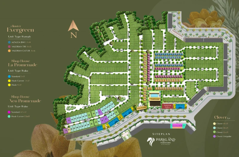 Siteplan Evergreen — Parkland Podomoro Karawang